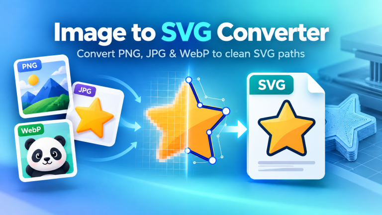 Image to SVG Converter turning PNG, JPG and WebP images into clean SVG vector paths