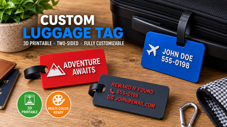 Customizable 3D printed Luggage Tags